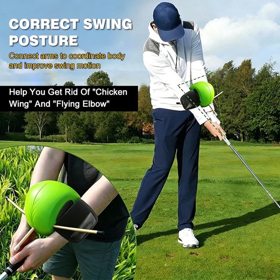 Generic Golf Swing Trainer Ball, Golftrainingshulpmiddel met Veilige Klittenbanden en Afneembaar Luchtvaartaluminium Ontwerp, voor Houdingscorrectie en Swing-uitlijningsoefening — afbeelding 3