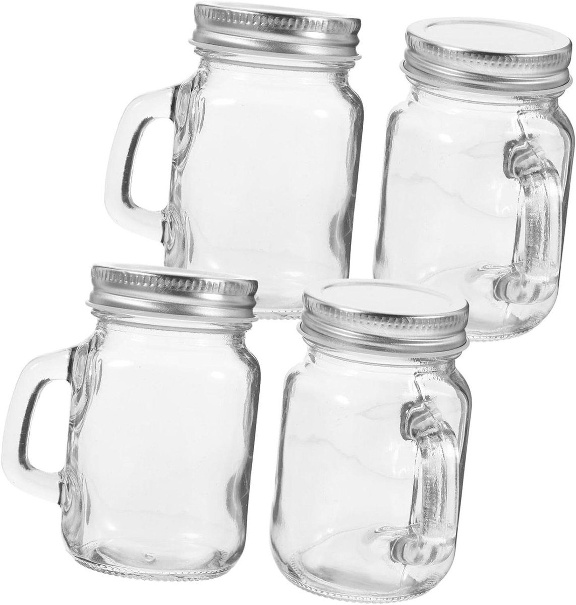Glazen Potten - Mini Jars - Huisgemaakte Producten - Met Handvat - 120ml - Transparant