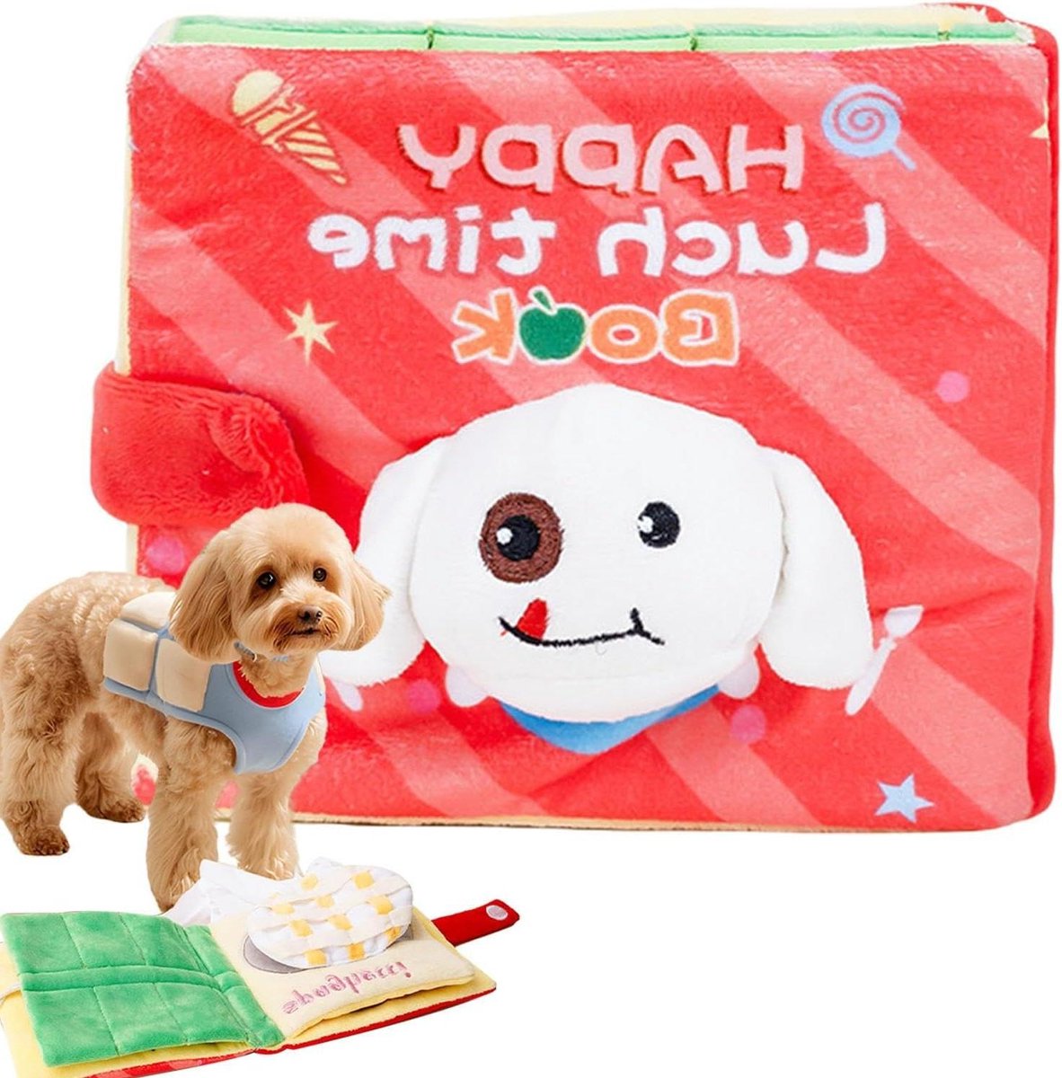 Honden Puzzelboek - Interactief Speelgoed - Mentale Stimulatie - Voedsel Zoekspel - 16 x 14 x 6 cm - Multicolor
