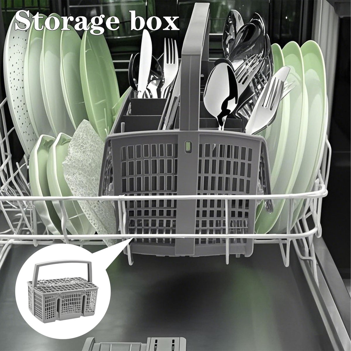Cosensi - Dailygoods - Dailygoody - Cutlery Basket Dishwasher - Afwasmand - Optimaliseer je vaat - 12D x 25W x 15H cm - Geschikt voor diverse merken - Veilig en praktisch in