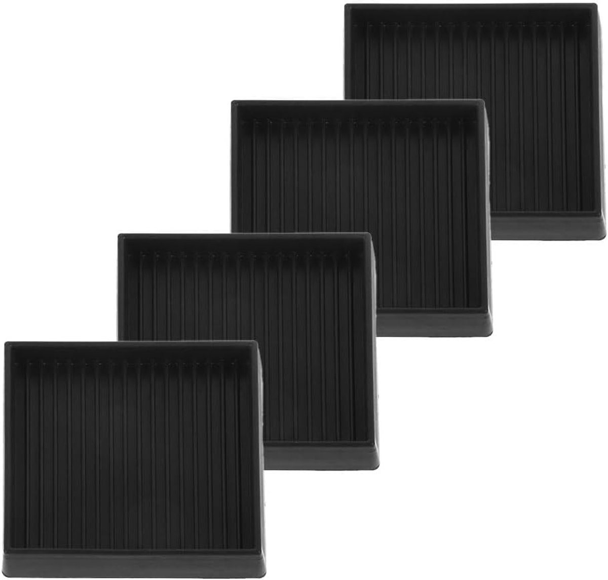 Rubberen meubelbeschermers vierkant 5 x 5 cm met antislipgrip voor houten meubels, bescherming tegen krassen en schuiven