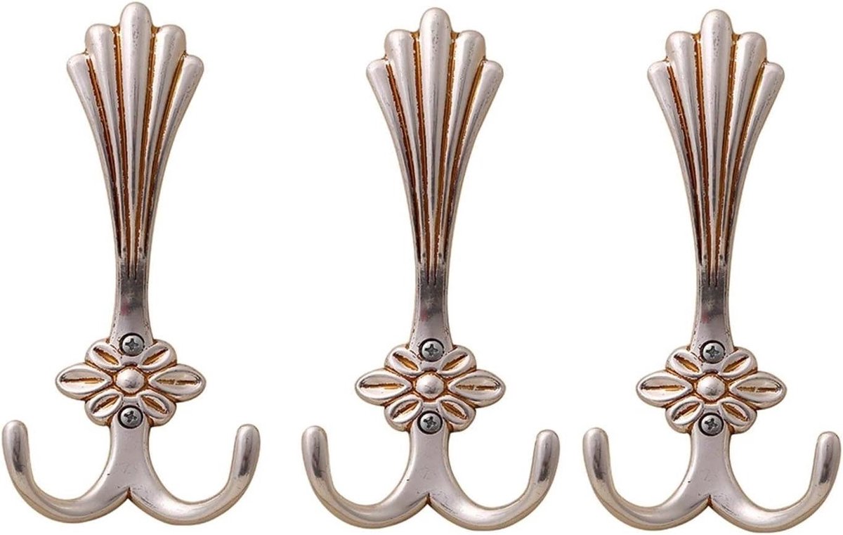 Wandkapstok - Jashaken Houder - Ruimte Ordenen - Bloem Vorm - 30x20x10 mm - Zilver
