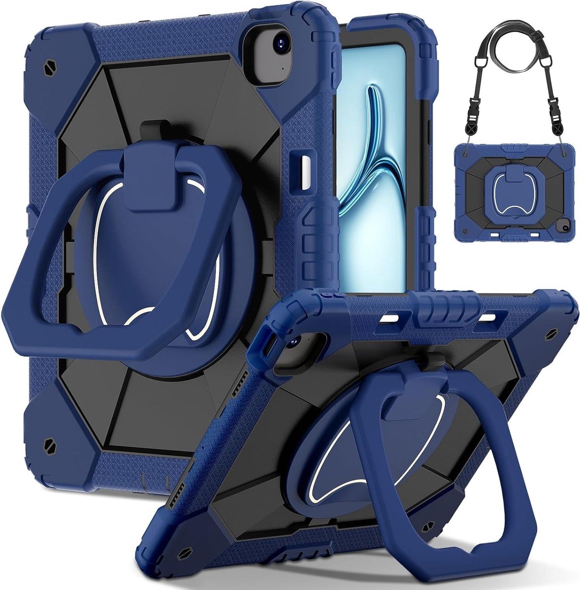 Tablethoes iPad Air - Beschermhoes Robuust - Mobiel Werken - 2-laags schokbestendig - 13 inch - Donkerblauw