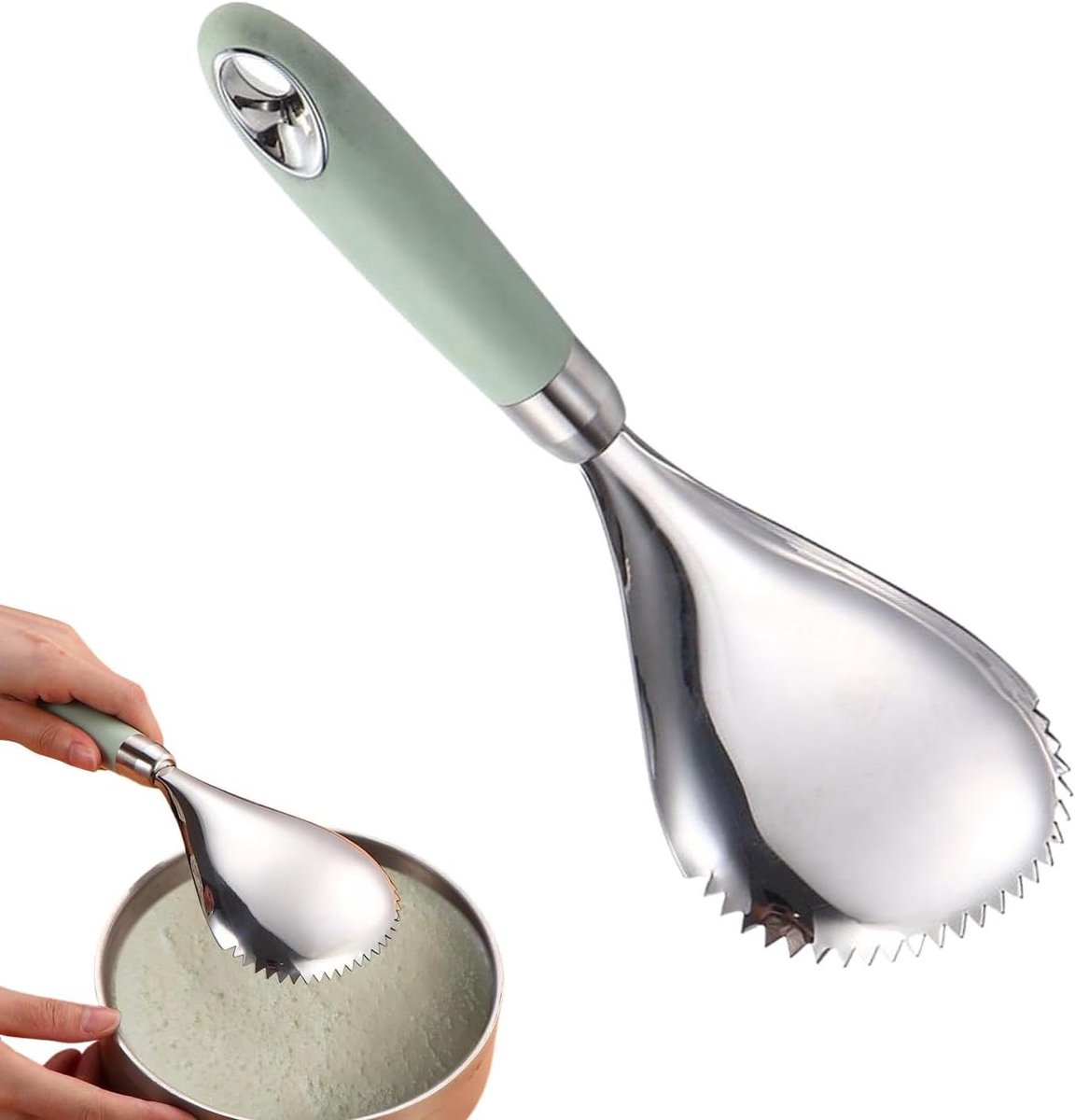 IJslepel Roestvrij Staal - Ijsschep Keukengereedschap - Desserts Serveren - Vaatwasmachinebestendig Ontwerp - 26 x 10 cm - Zilver