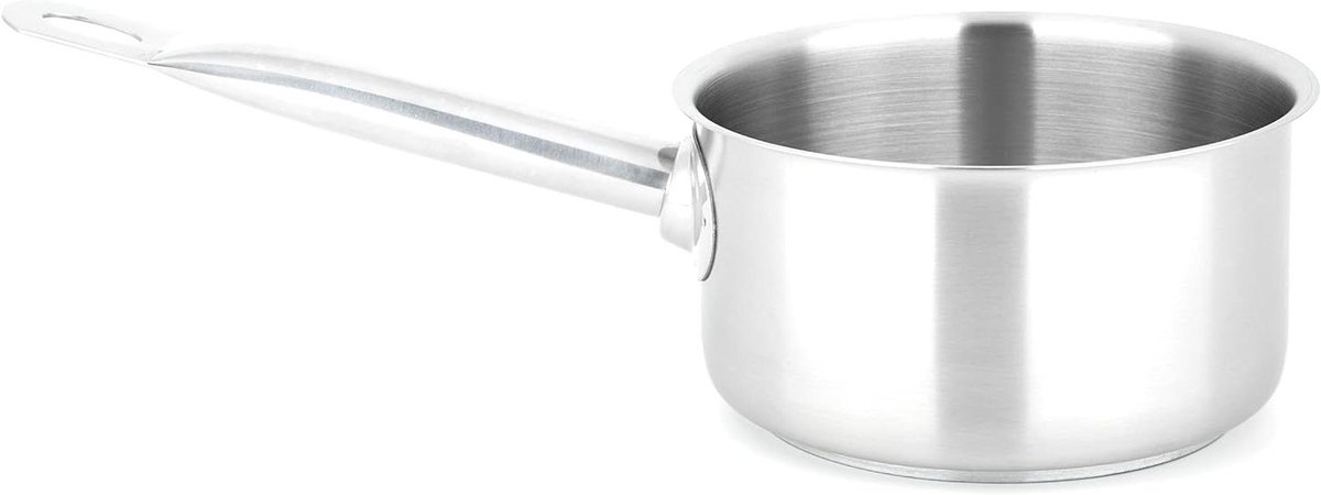 Steelpan Roestvrij Kookpan Klein Sauzen Maken Inductie Geschikt 18 cm 2.2L Zilver