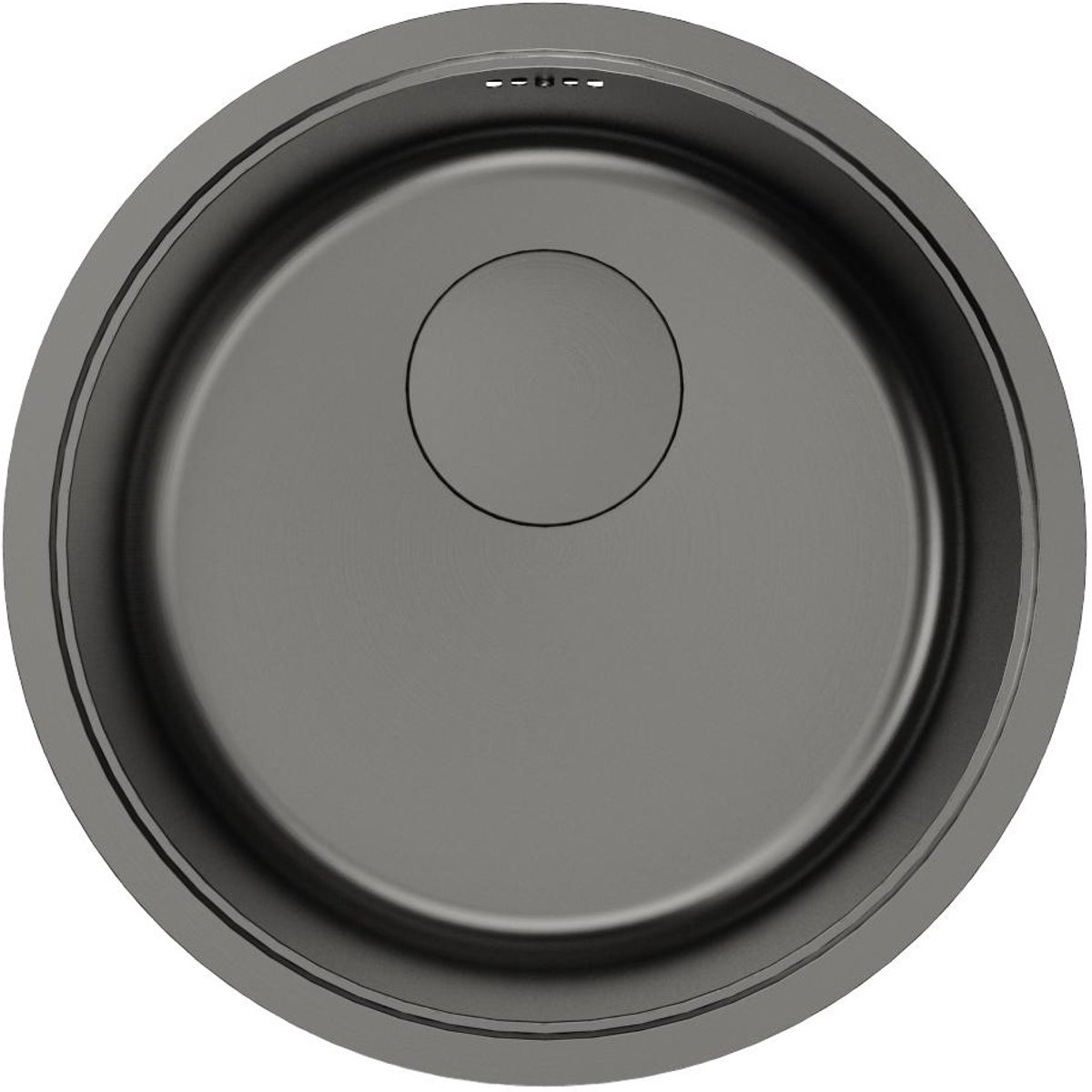 Pure.Sink Rondo Gun metal Ronde Spoelbak vlakinbouw, onderbouw en opbouw 38 cm PRN38-61