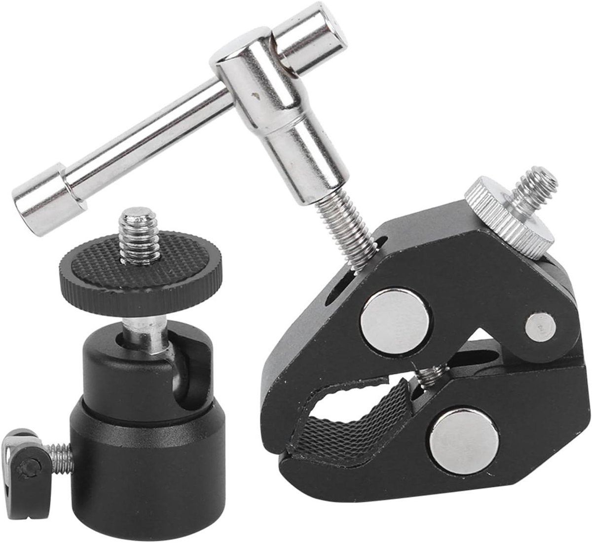 Camera Klem - Monitor Klem - Flexibel Monteren - Verstelbare Balhoofd - 5.5cm Klem - Zwart