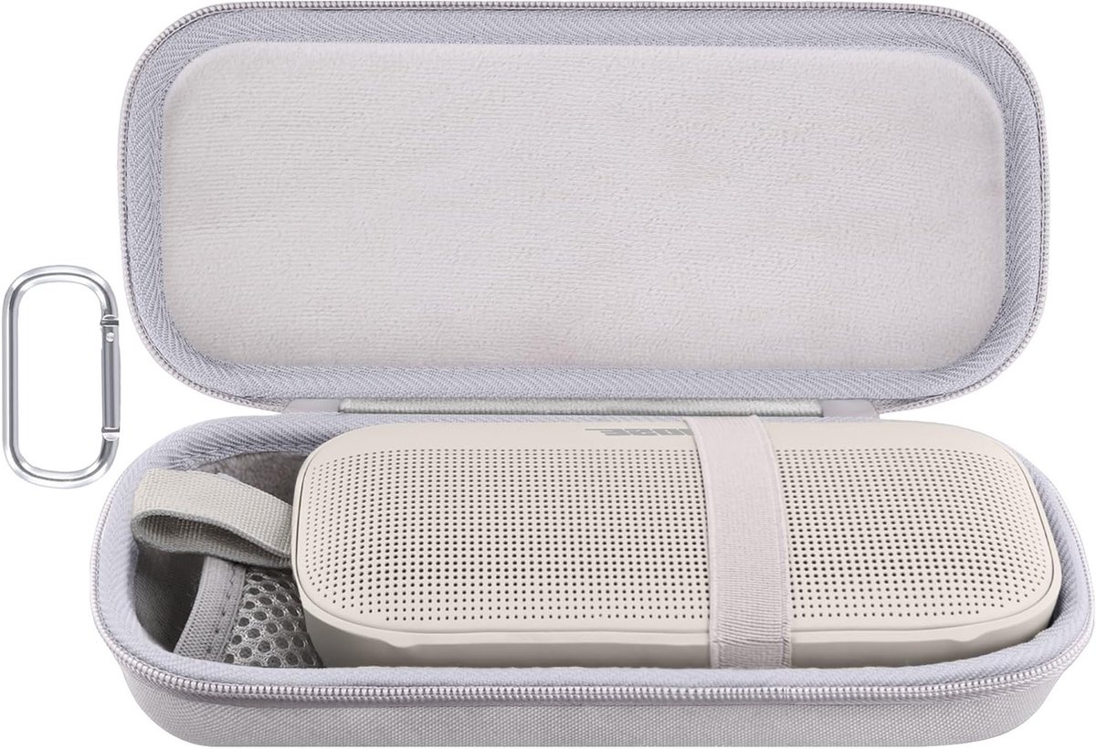 Draagbare Bluetooth speaker beschermhoes voor Bose SoundLink Flex - Hard case voor reizen, wit