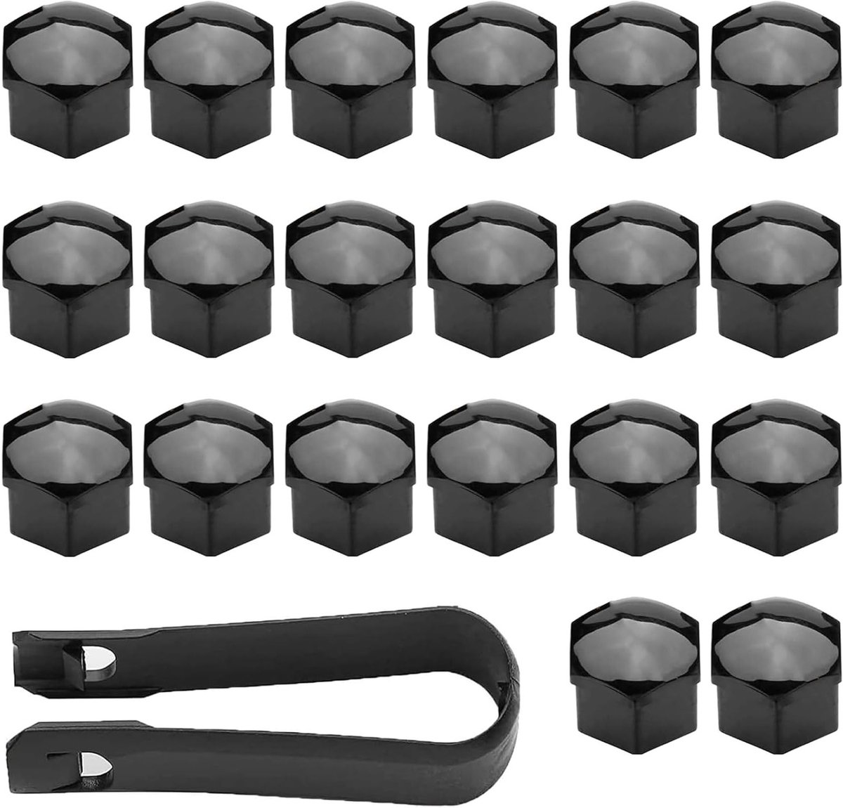20 Stuks Universele Wielmoerkappen 21mm voor Velgbescherming, Hexaafdekkappen met Verwijdertool Set voor Auto's