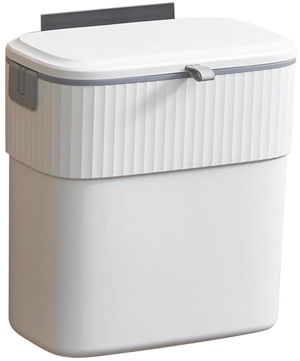 Ophangbare Prullenbak - Afvalbak Mand - Ruimte Besparen - Lekdicht Deksel - 9 Liter - Wit