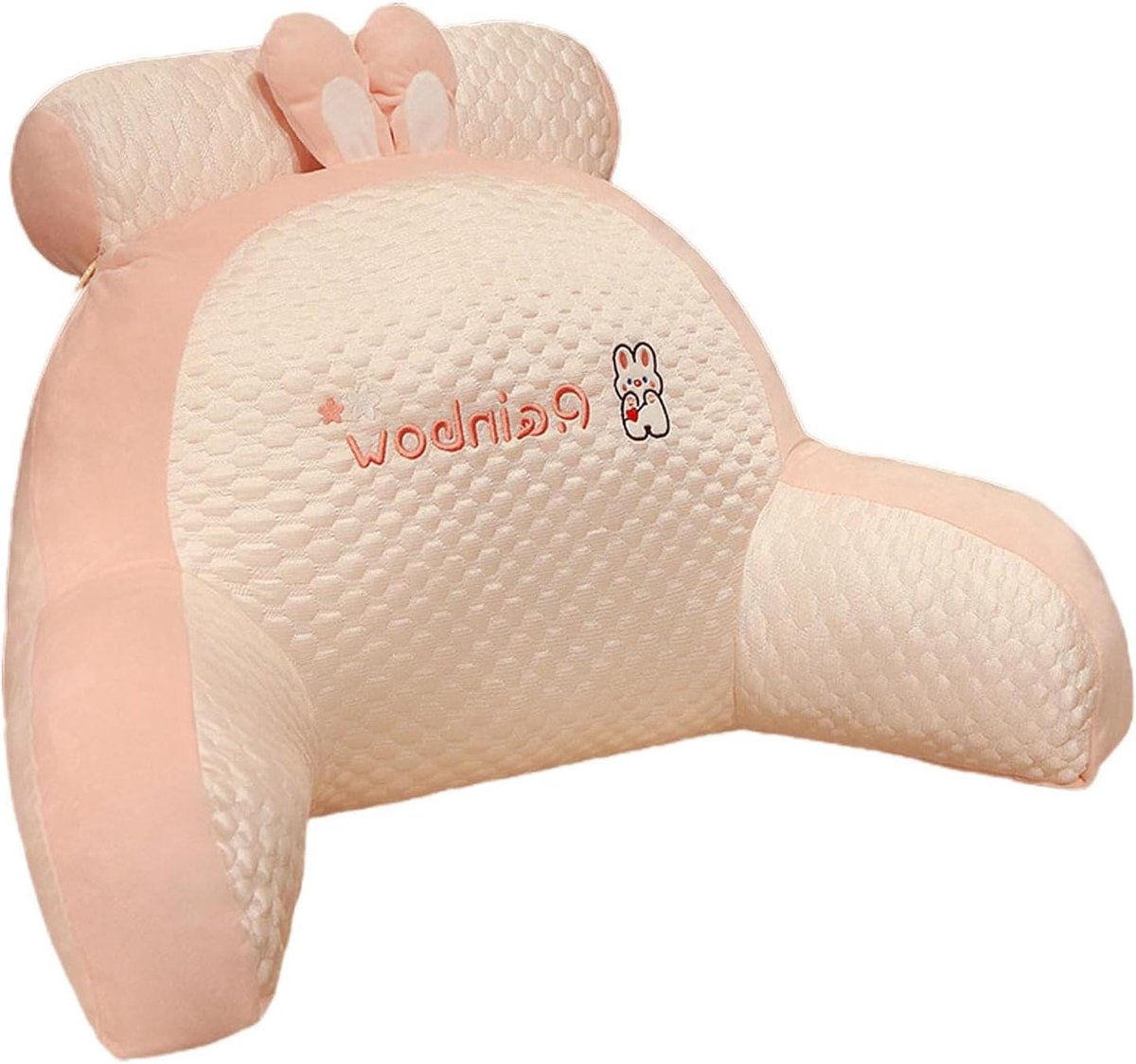 Leeskussen Bed - Rugsteunkussen Armleuningen - Ontspannen Zitten - Ergonomisch Ontwerp - 60x40 of 70x50cm - Rijstpoeder Konijn