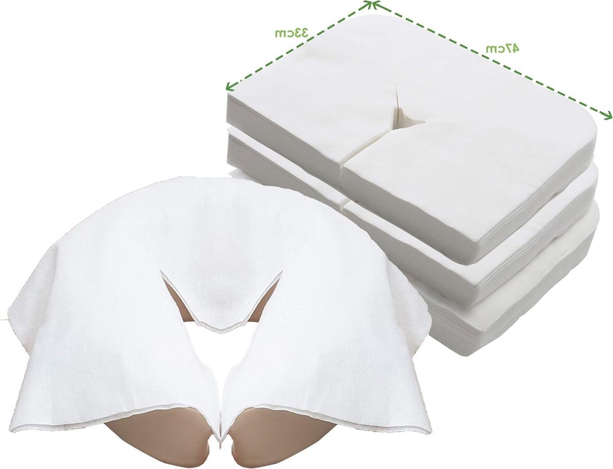 Wegwerp Gezichtshoezen - Hygiënehoezen Massage - Professionele Behandelingen - Extra Grote Afmeting - 200 Stuks - Wit