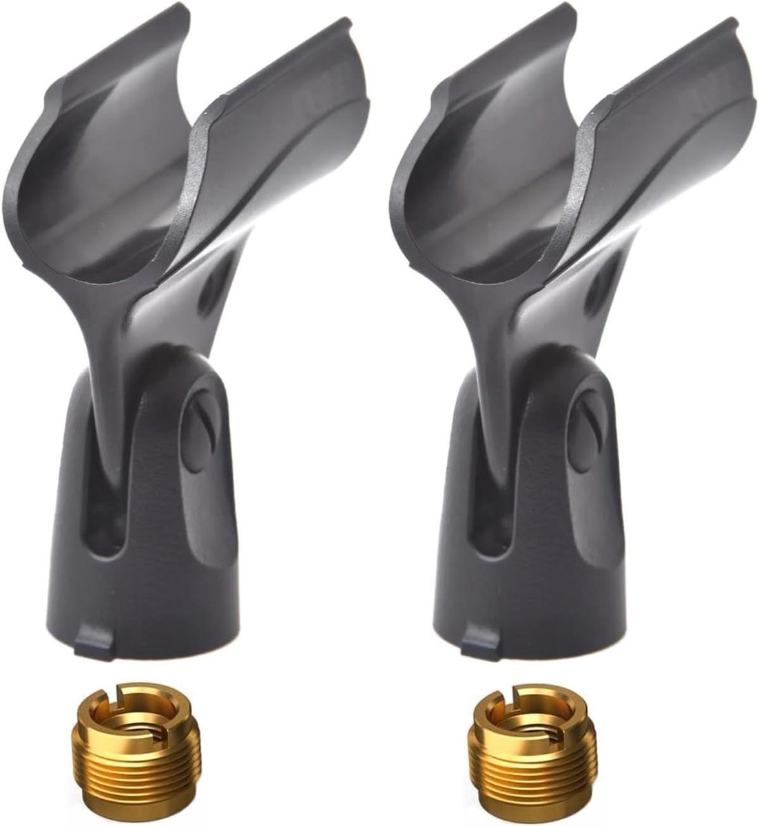 Microfoon Clips - Klemhouder Set - Live Optredens - Universele Schroefadapter - 2 Stuks - Zwart