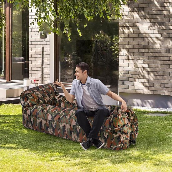 Opblaasbare bank - Opblaasbaar matras voor slaapbank - Waterdichte opblaasbare stoel, campingaccessoires voor picknicks, festivals, wandelen, feesten — afbeelding 3