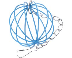 Hooihouder Huisdieren - Voerdispenser Hooi - Netjes Voeren - Kauwbestendig Metaal - 14x10x7 cm - Blauw