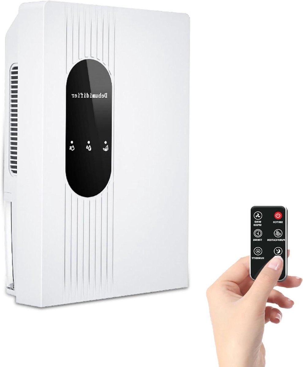 Luchtontvochtiger Thuis - Vochtvreter Apparaat - Vochtige Ruimtes - Automatische Uitschakeling - 2200 Ml Tank - Wit