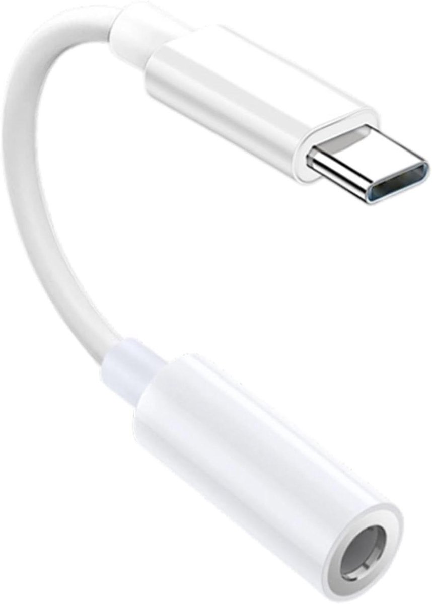 Adapter naar Aux - 35 mm jack - Audio Overzetten - Minimale interferentie - 10 cm - Wit