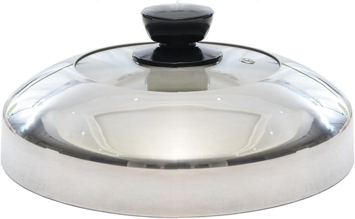 Pannen Deksel - Kookgerei Deksel - Koken - Zichtbaar Gehard Glas - 30 cm - Zilver
