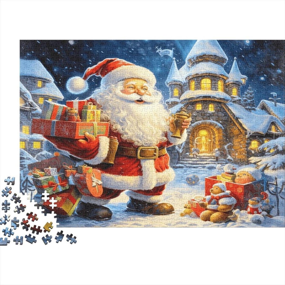 Kerst Puzzel - Legpuzzel Volwassenen - Ontspanning en Decoratie - 1000 Stukjes - 70 x 50 cm - Kerstman Thema