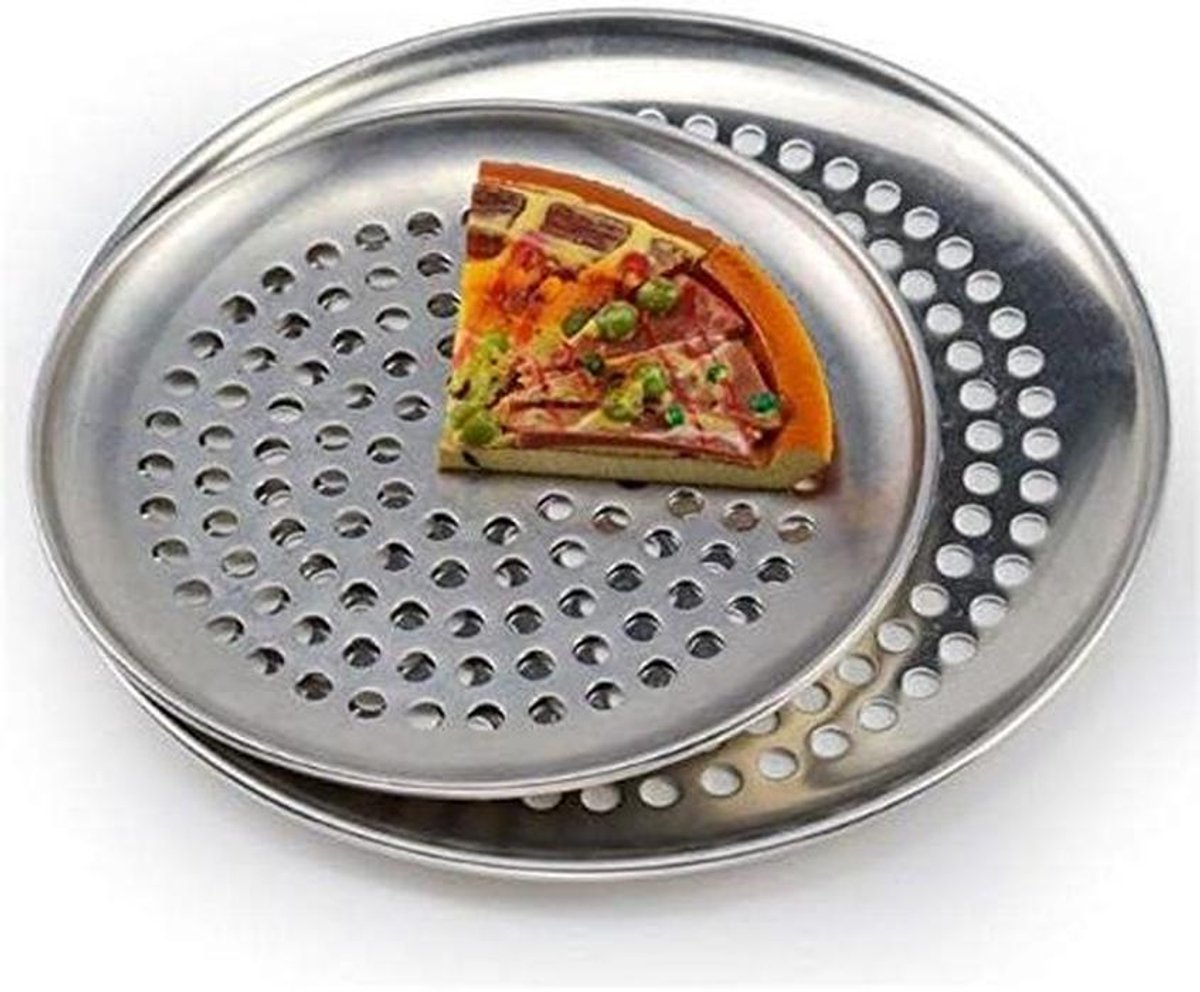 Pizzablik Rond - Bakplaat Oven - Knapperige Bodem - Geperforeerd Ontwerp - 30 cm - Metaal
