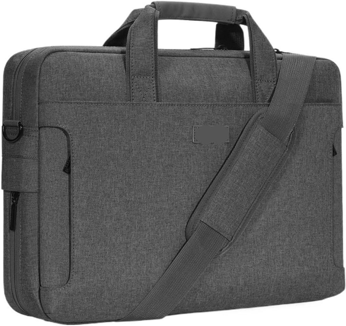Laptoptas - Aktetas Schoudertas - Zakelijk Reizen - Meerdere Vakken - 15-16 inch - Diepgrijs