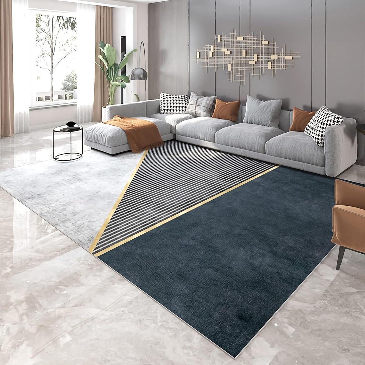 Vloerkleed Geometrisch - Moderne Vloerbedekking - Woonkamer Decoratie - Zacht Kristal Velv