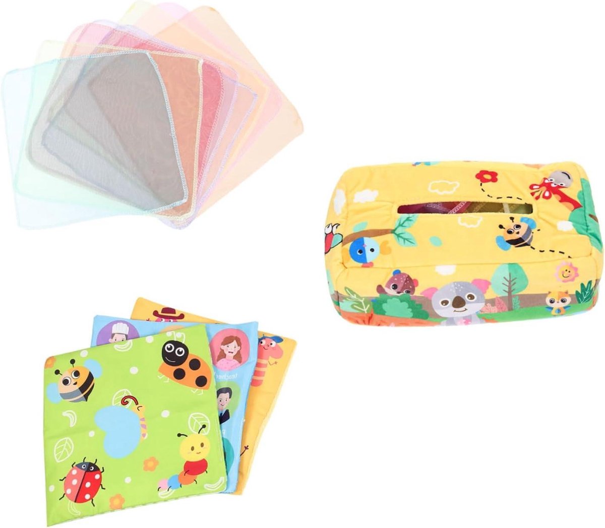 Sensory Tissue Box - Educatief Speelgoed - Vroeg Leren - Fijne Motoriek - 21x13x8CM - Diverse Kleuren