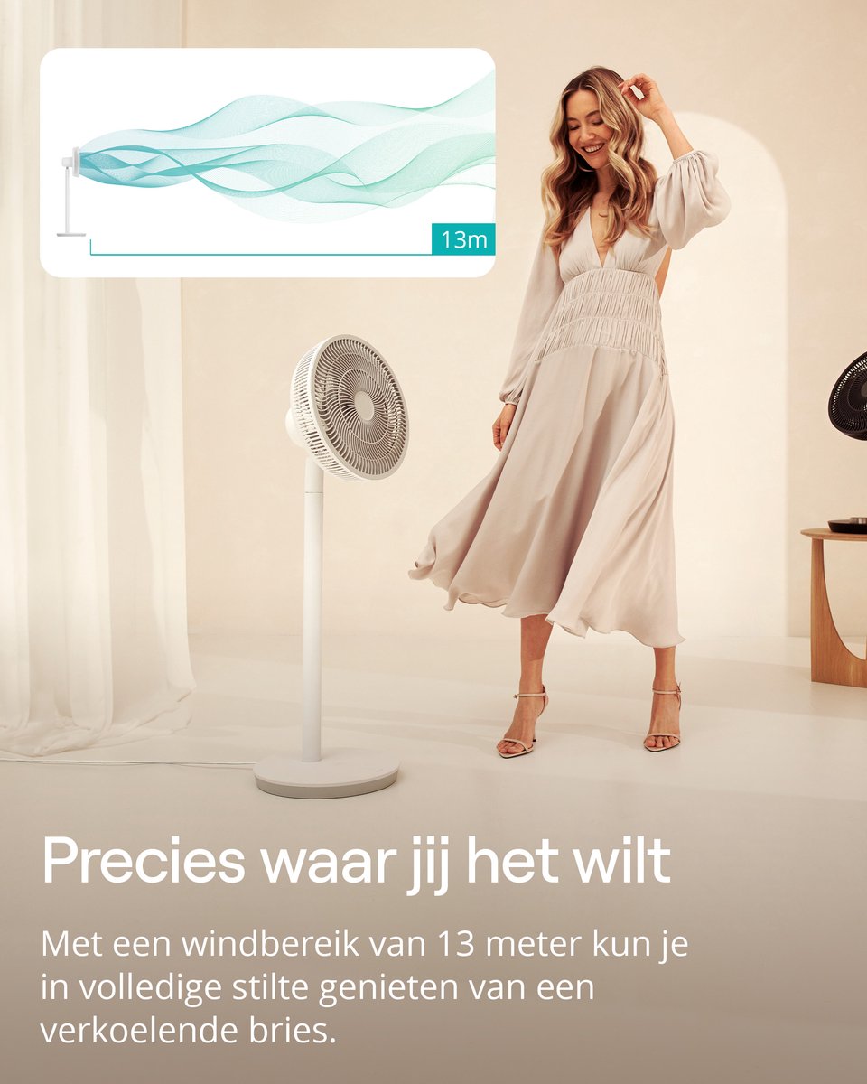 Duux Whisper Essence Ventilator - Stille Statiefventilator met 7 snelheden - Laag verbruik van van 16W - Wit — afbeelding 9