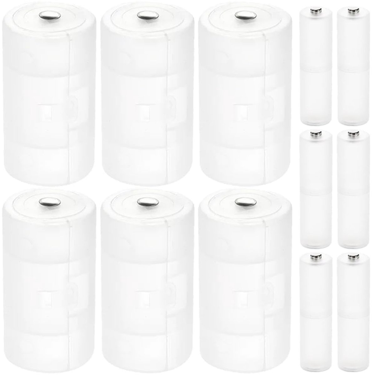 Dailygoods - AA naar D Batterij Converter Case & AAA naar AA Adapter (6 stuks)