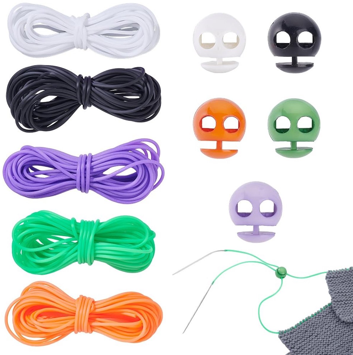 Dailygoods - Set van 30 Siliconen Steekmarkeerders in 5 Kleuren