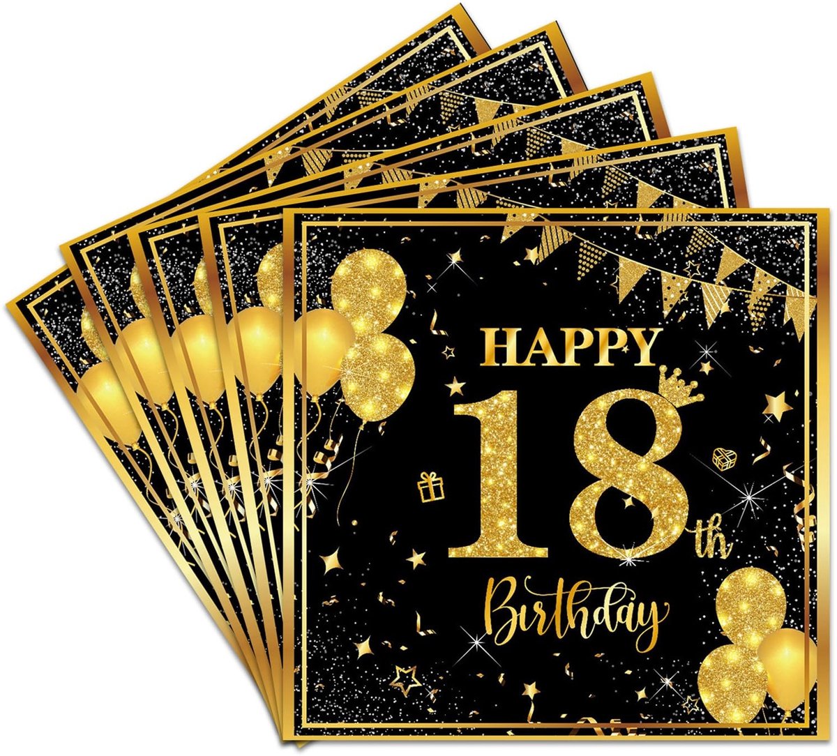 Dailygoods - 40 Stuks Servetten voor 18e Verjaardag Decoratie