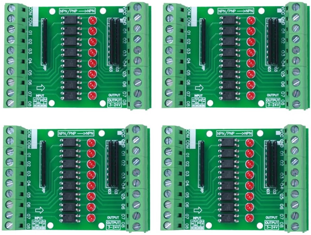 Dailygoods - 8-Kanaals Optokoppelaar Isolatiemodule voor Signaalomzetting