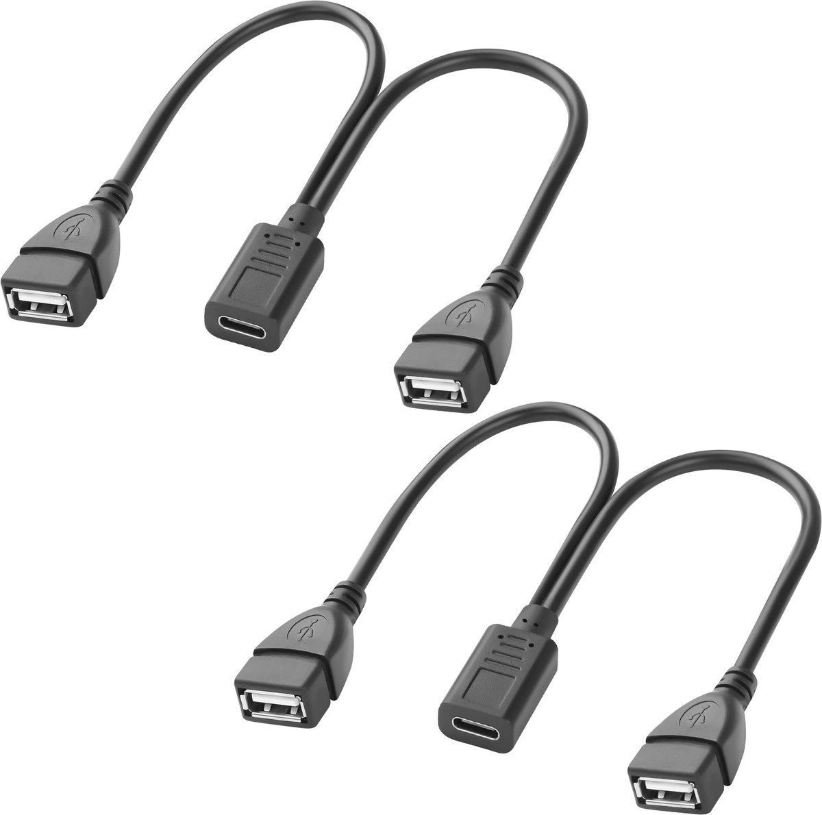 Dailygoods - USB C naar Dual USB 2.0 Oplaadkabel 30 cm