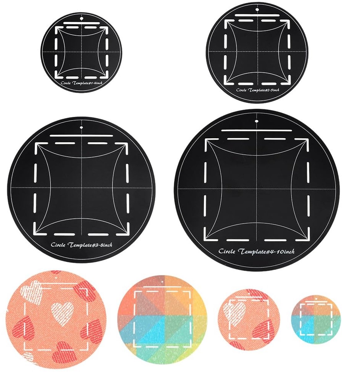 Dailygoods - 4 Stuks Zeshoek Quilten Sjablonen voor Naaien