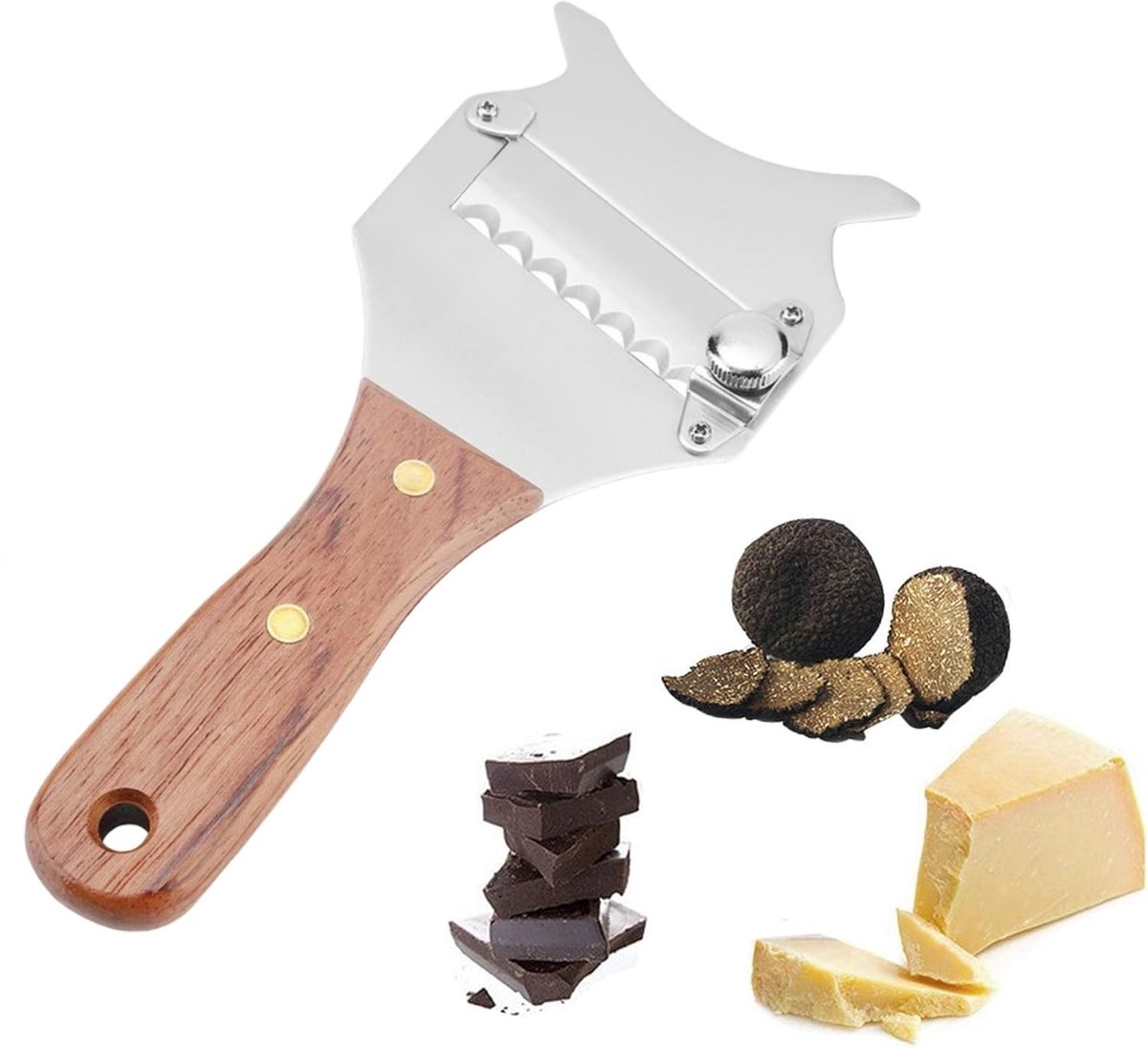 Dailygoods - Innovra - Dailygoods - Roestvrijstalen Trüffelhobel met Houten Greep