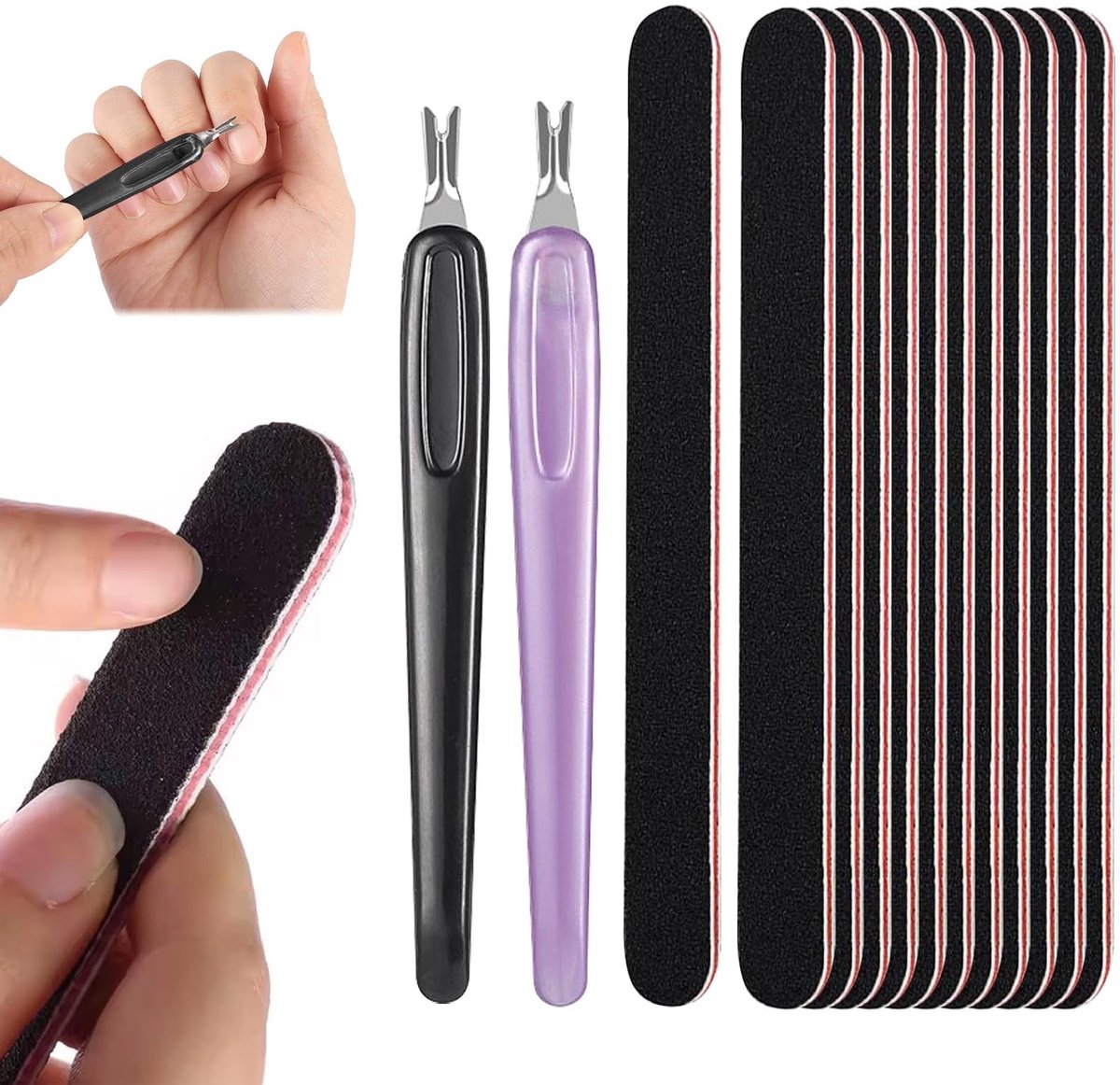 Dailygoods - Set van 12 Nagelvijlen met Nagelriemverwijderaars