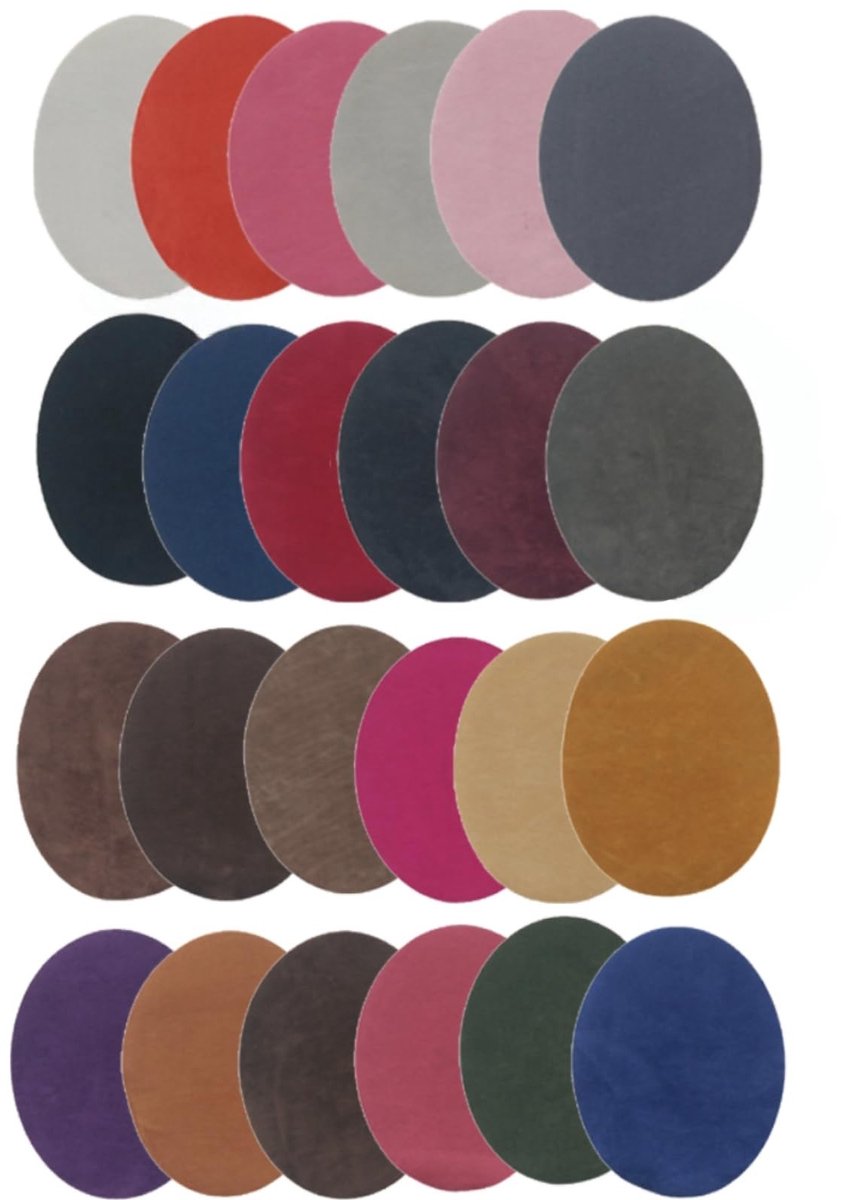 Dailygoods - 24 Stuks Opstrijkpatches voor Kleding in Diverse Kleuren