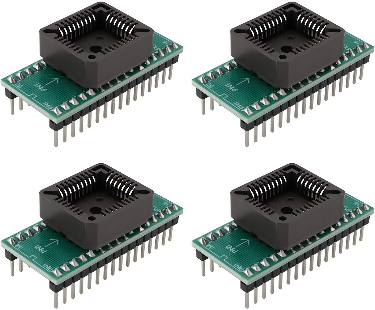 Dailygoods - 4 Stuks PLCC32 naar DIP32 IC Adapter Socket