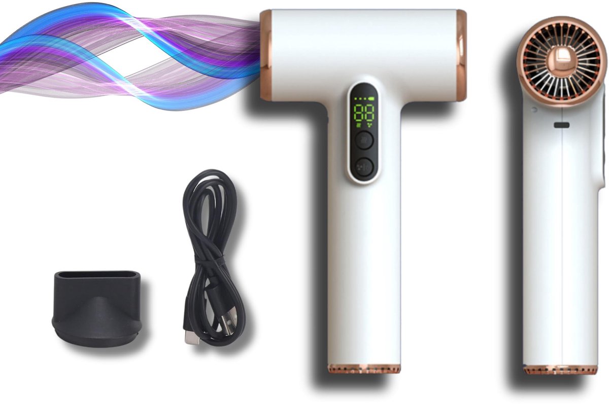 Dailygoods - Draadloze Föhn met Digitaal Scherm en 3 Windsnelheden