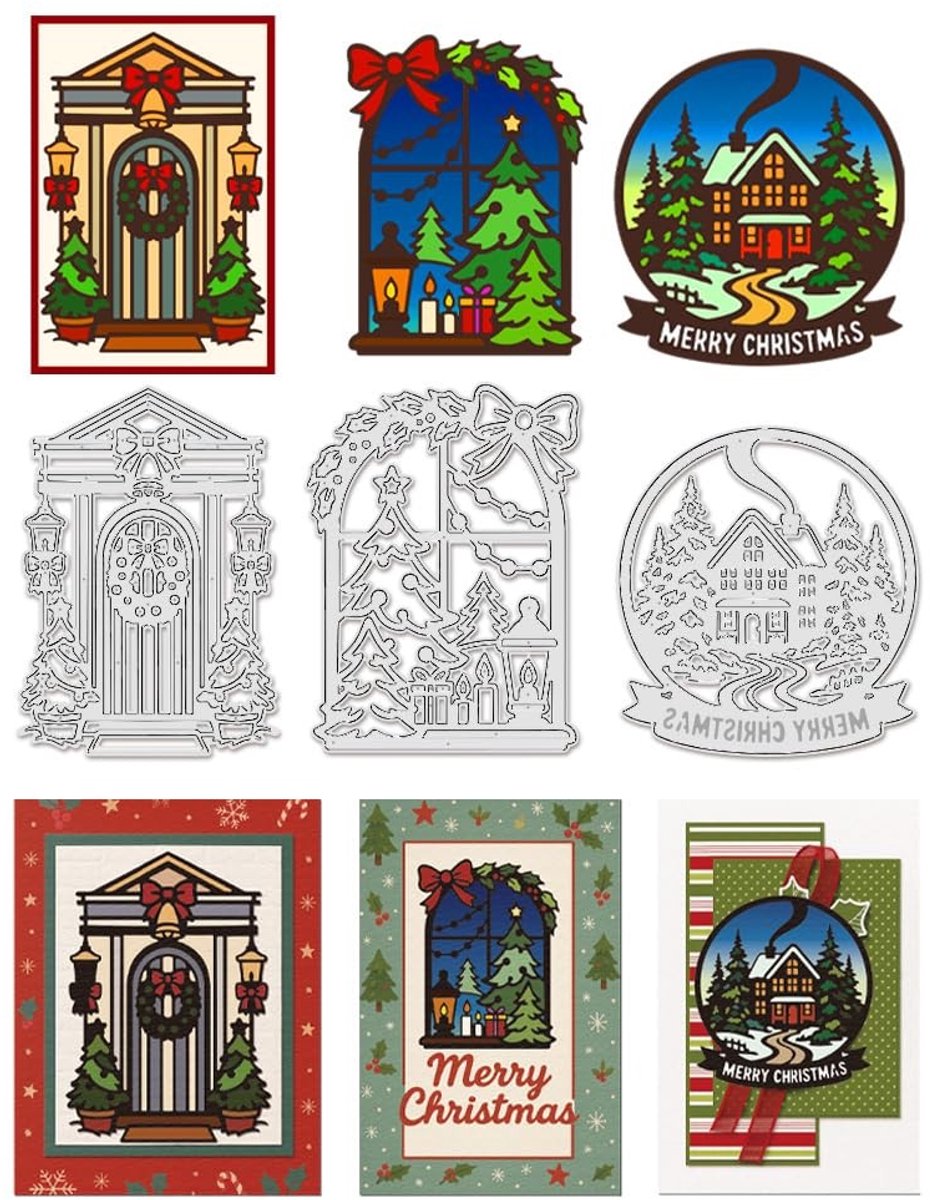 Dailygoods - Set van 3 Koolstofstaal Snijstencils voor Papierambachten