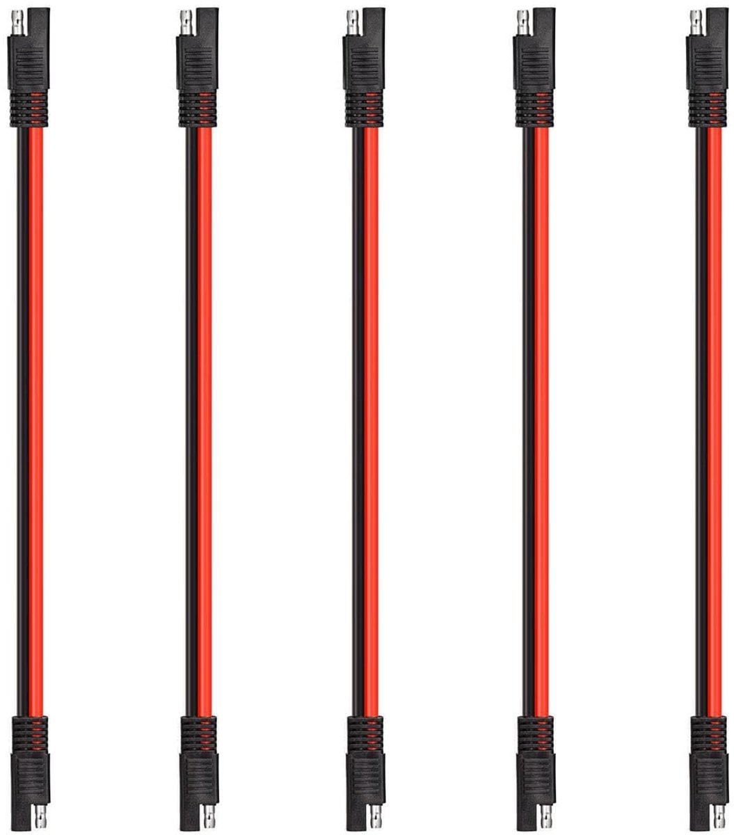 Dailygoods - 5 Stuks SAE naar SAE Aansluitkabel 10AWG 33 cm