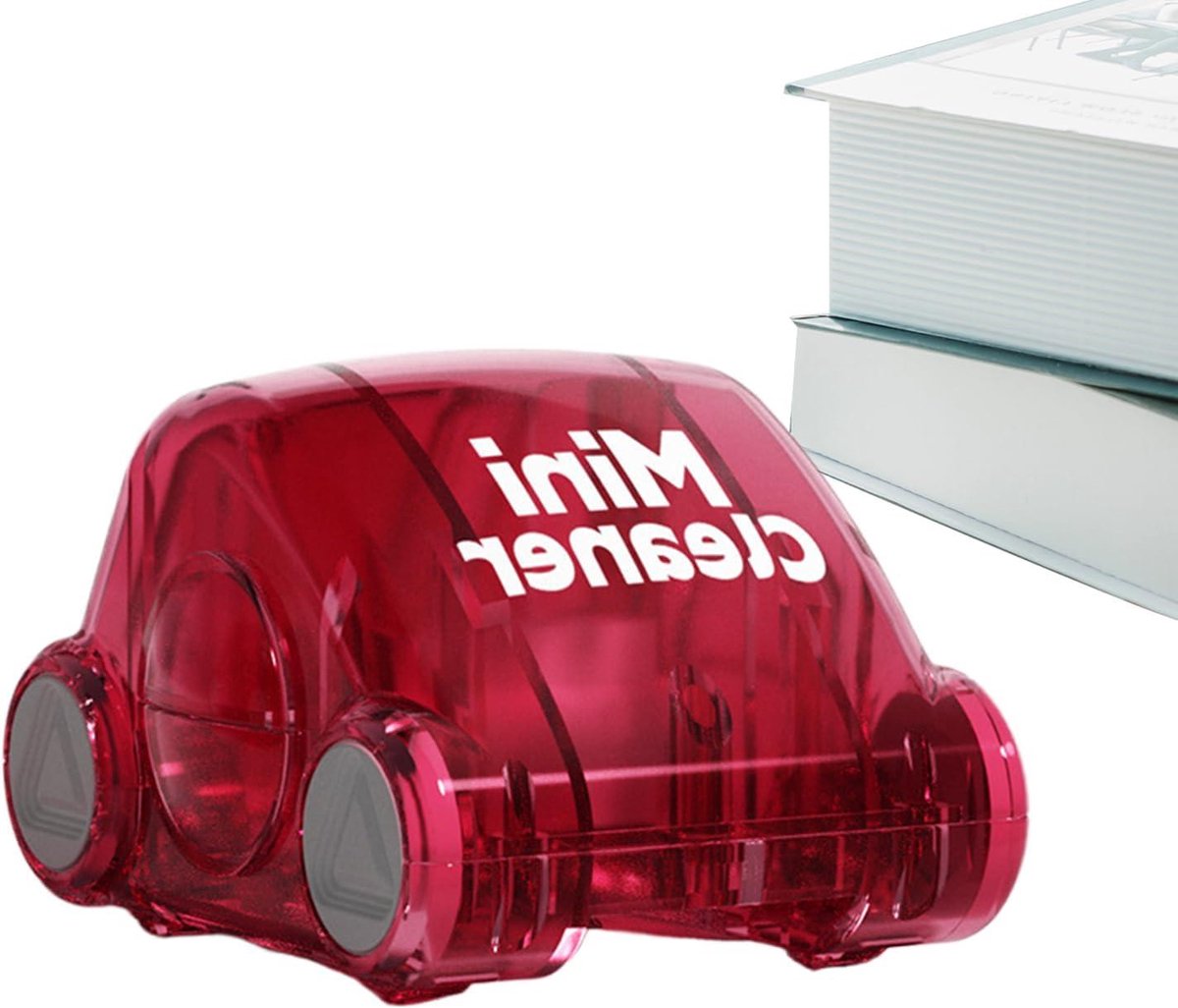 Bureaureiniger - Mini stofzuiger - Bureau opruimen - Compact en draagbaar - 8 x 8 x 6 cm - Rood