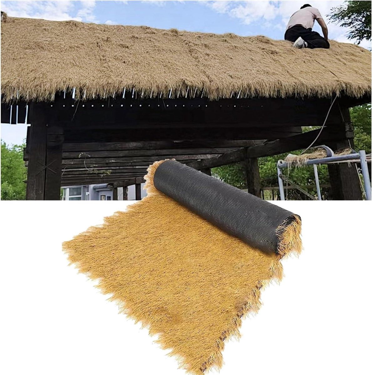 Kunstmatig riet - Nep stro - Dakbedekking maken - Brandwerend en waterdicht - 1x18 meter -
