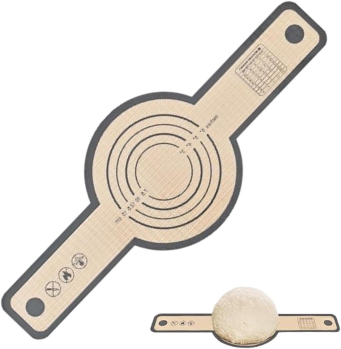 Siliconen deegmat - Bakmat brood - Moeiteloos bakken - Antiaanbaklaag - 53 x 21 cm - Licht beige
