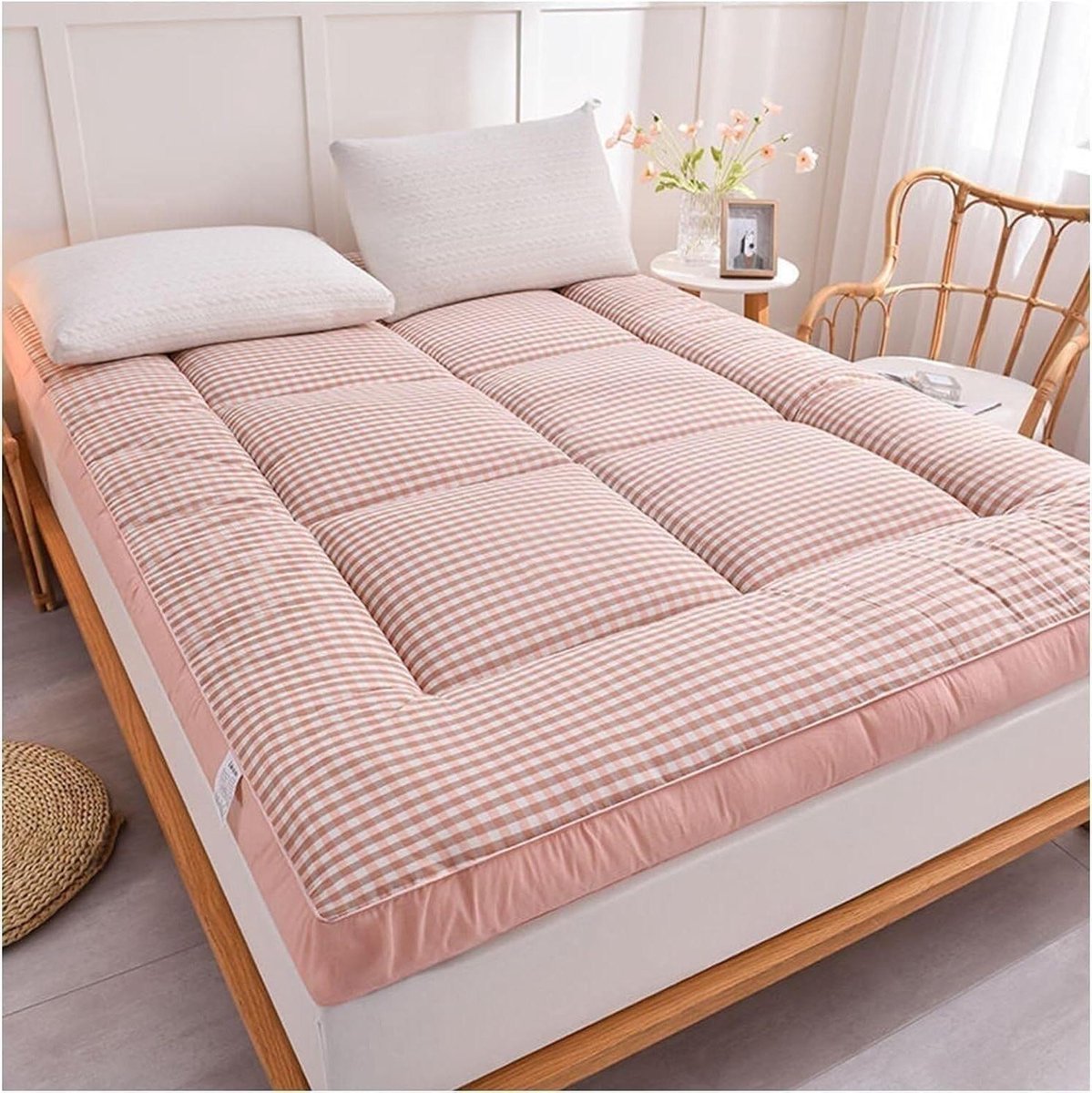 Draagbare Futonmatras - Japanse Slaapmat - Comfortabel Slapen - Opvouwbaar Ontwerp - Volledige Grootte - Grijs