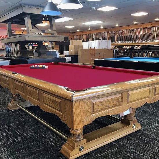 Pooltafel vilt - Biljartlaken - Sportspel spelen - Professioneel materiaal - Voor 7/8/9 ft tafel - Rood — afbeelding 3