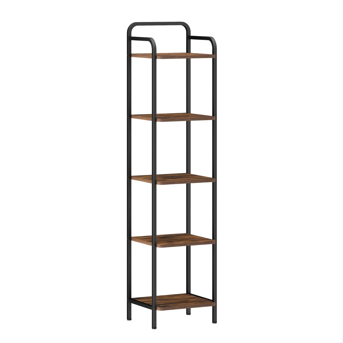 Happiq Smalle Industriële Boekenkast – Vrijstaand Opbergrek / Hoekrek voor Woonkamer en Kantoor – Ruimtebesparende Plankenkast – Rust Bruin Rustic Brown