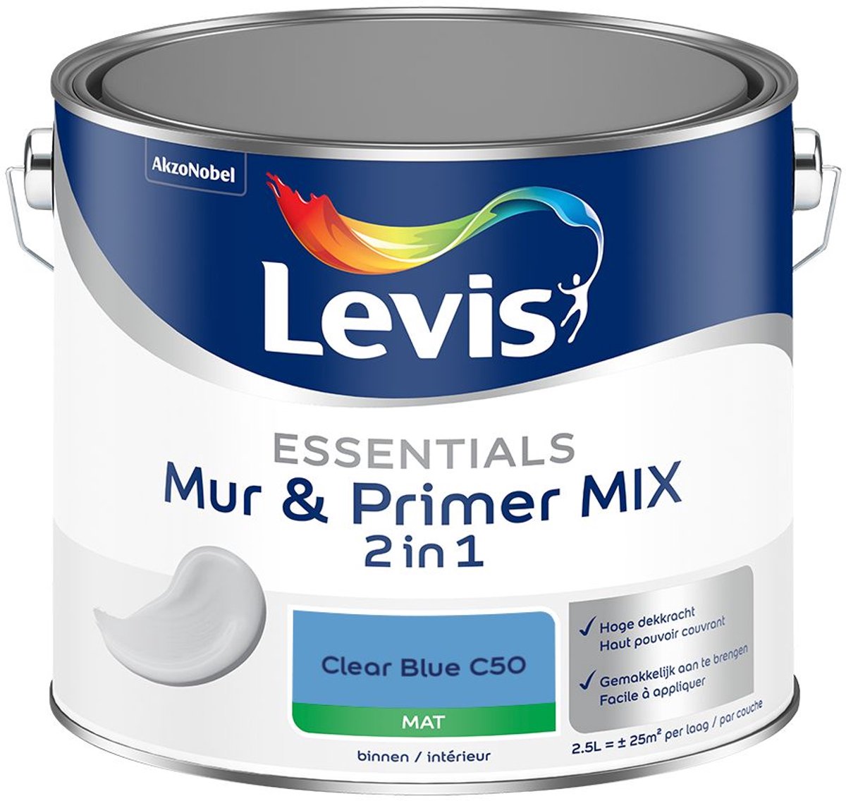 Levis - Essentials Mur & Primer Mix - Clear Blue C50 - Mengverf - 2,5 L