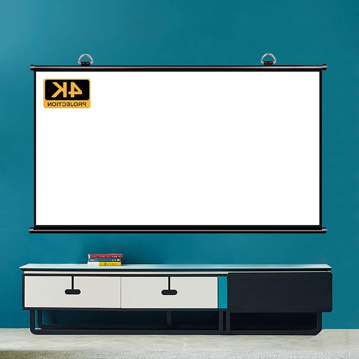 Projectiescherm - Oprolbaar scherm - Thuisbioscoop - 179 graden kijkhoek - 60 inch 4:3 - Wit