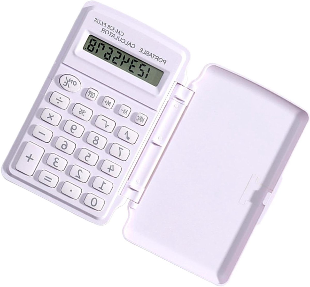 Minirekenmachine - Telapparaat Zakformaat - Dagelijkse Berekeningen - Helder LCD-scherm - 10x6cm - Wit